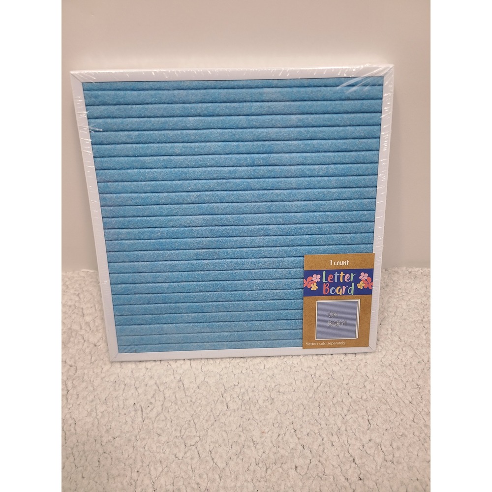 Blue Felt Letter Board 8x8 White Frame Square Changeable Message Board Nursery